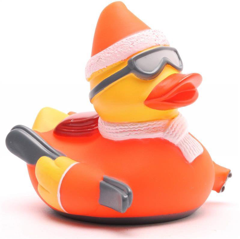 Rubber duck skier - white/red rubber duck