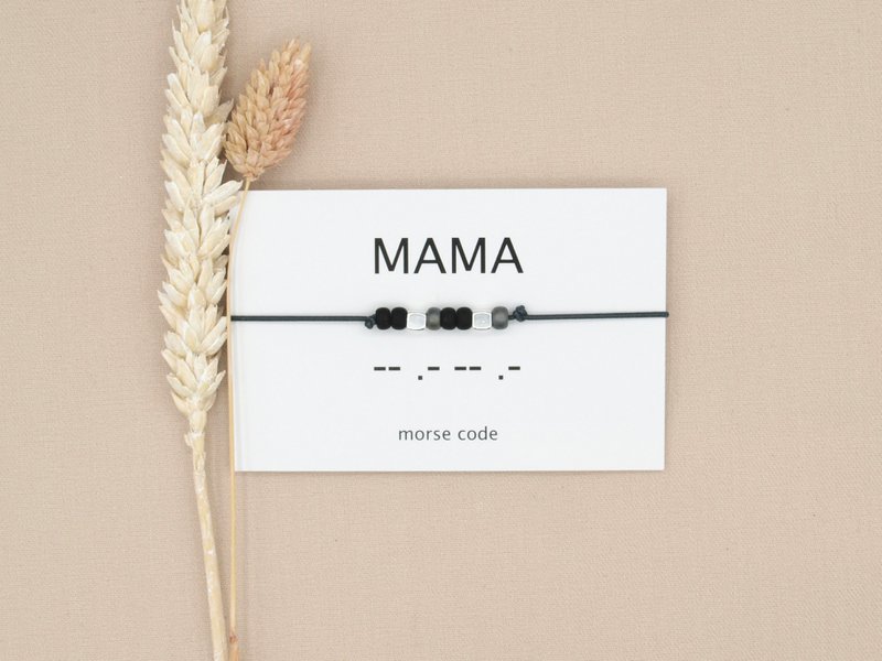 Morse code armband Mama (zilver,rosé goud,goud)