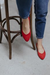 Ruskind klassiske ballerinaer - Audrey - Rød 34-42
