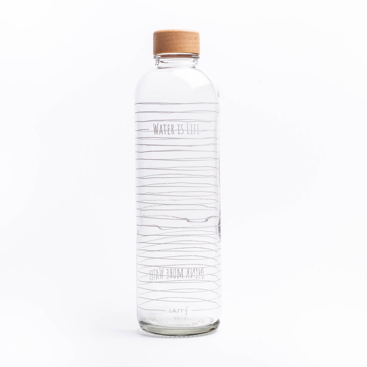 WATER IS LIFE 1.0 liter glass bottle