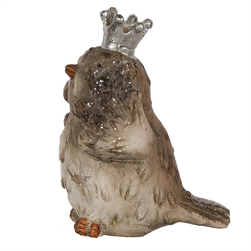 Dekobild Vogel 8 cm Beige Polyresin