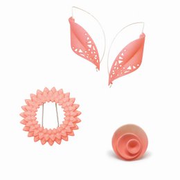 Dahlia broche Coral
