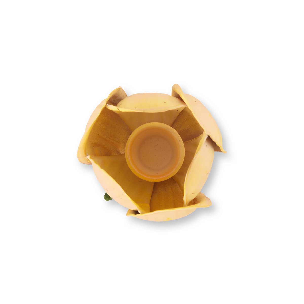 Candle Holder Metal Tulip Yellow 21cm