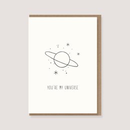 Tarjeta plegable con sobre - "Eres mi Universo"