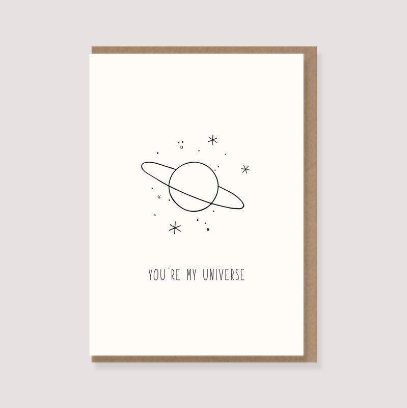 Tarjeta plegable con sobre - "Eres mi Universo"