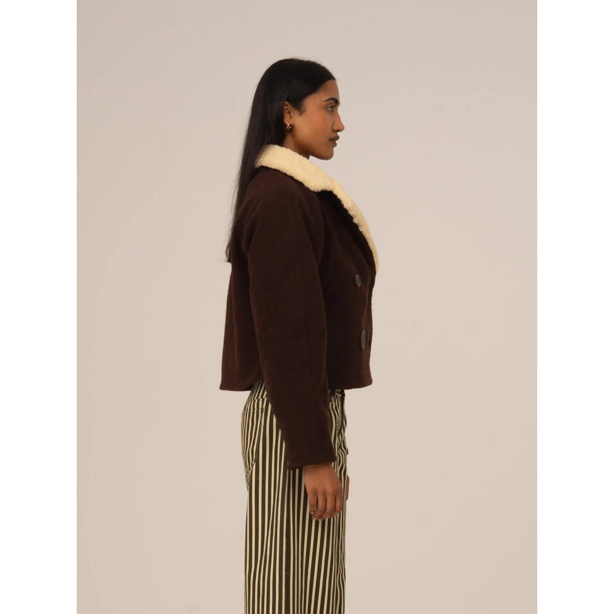 Acorn Cropped Brown Jacket