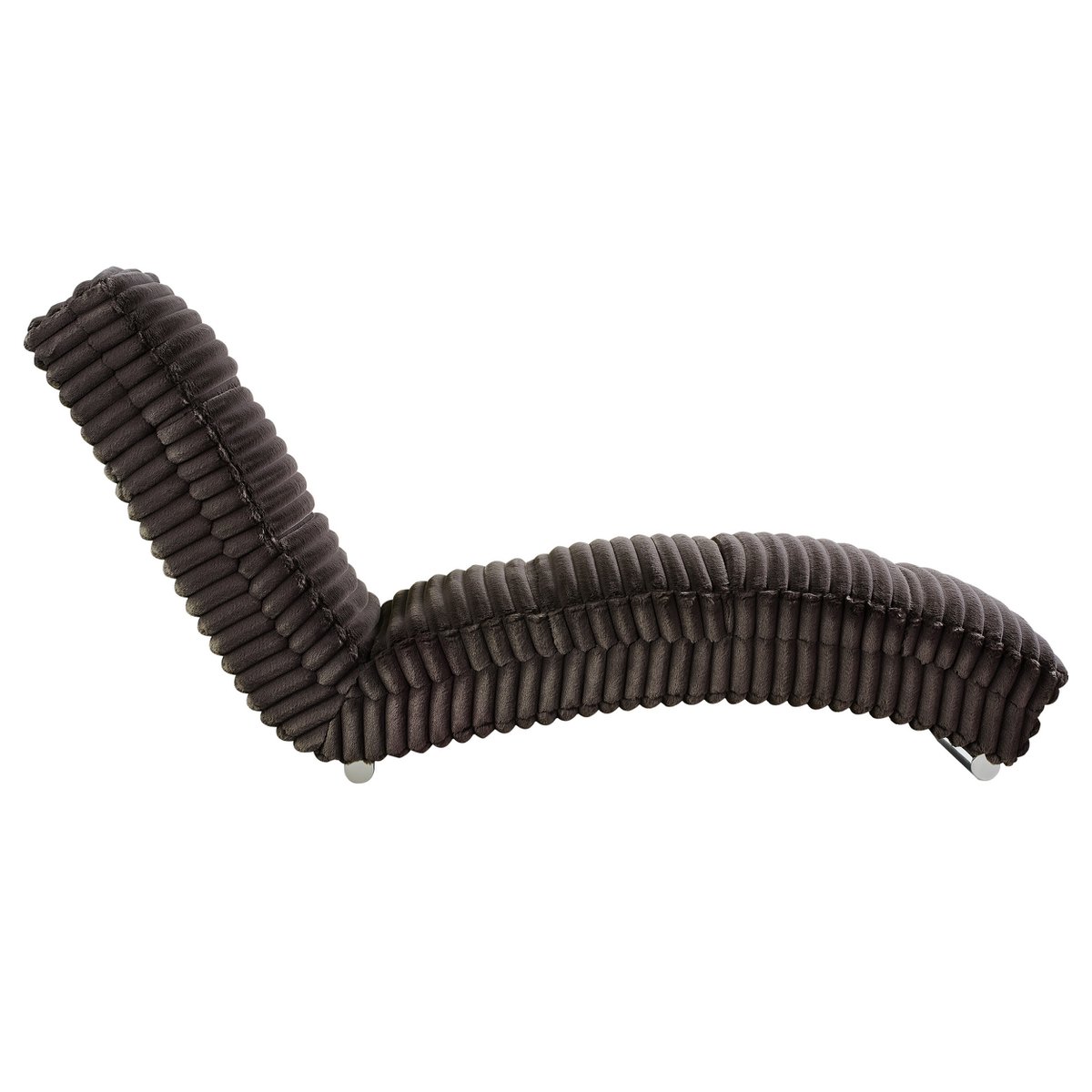 Chaiselongue Plüsch-Cord Schwarz