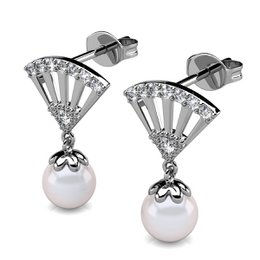 Boucles d'oreilles Ingride Pearl - ArgentÃ© et Cristal
