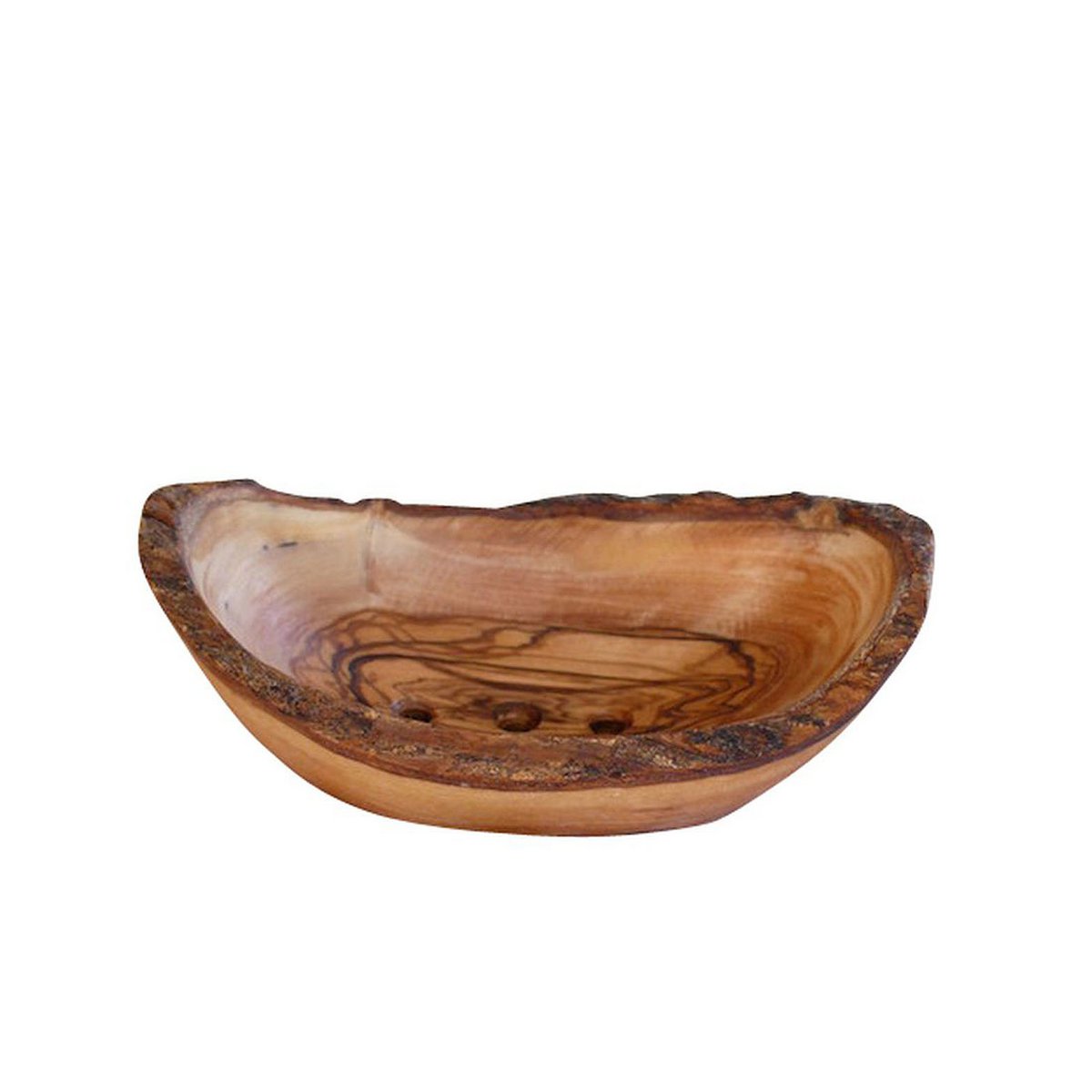 Rustic oval soap dish approx. 12 – 14 x 8 x 4 cm made of olive wood