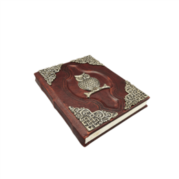 Læder Journal metal Ugle 21 x 15 cm