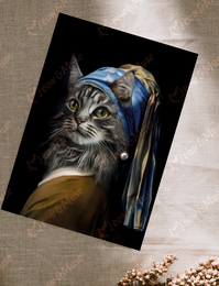 Postkarte 'Vermeer Cat Maine Coon'