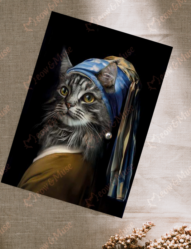 Postkarte 'Vermeer Cat Maine Coon'