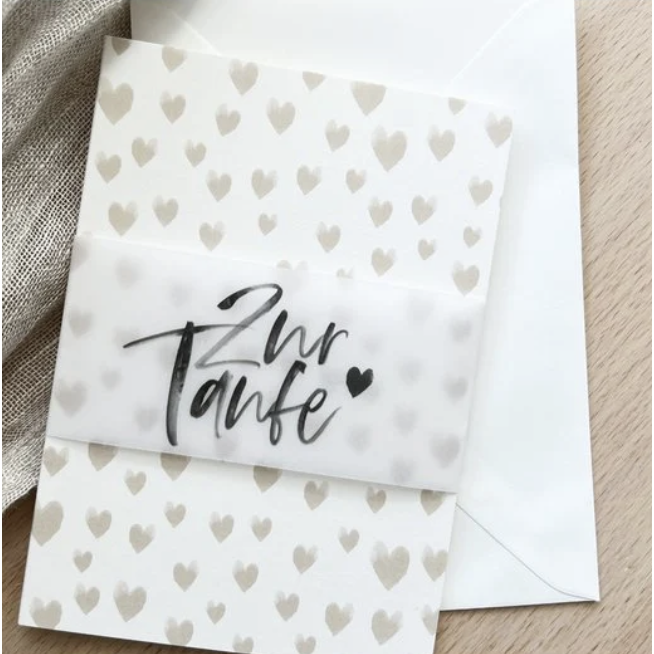 For baptism - folding card with envelope and banderole