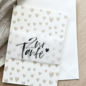 For baptism - folding card with envelope and banderole