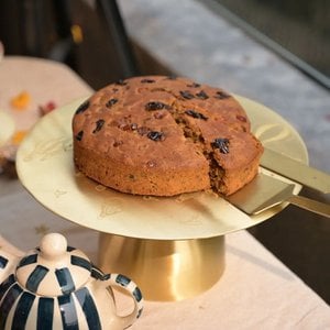 Tortenständer aus reinem Messing – lasergeätztes Heißluftballon-Design | Luxuriöser Dessertständer für Partys, Hochzeiten und festliches Servieren