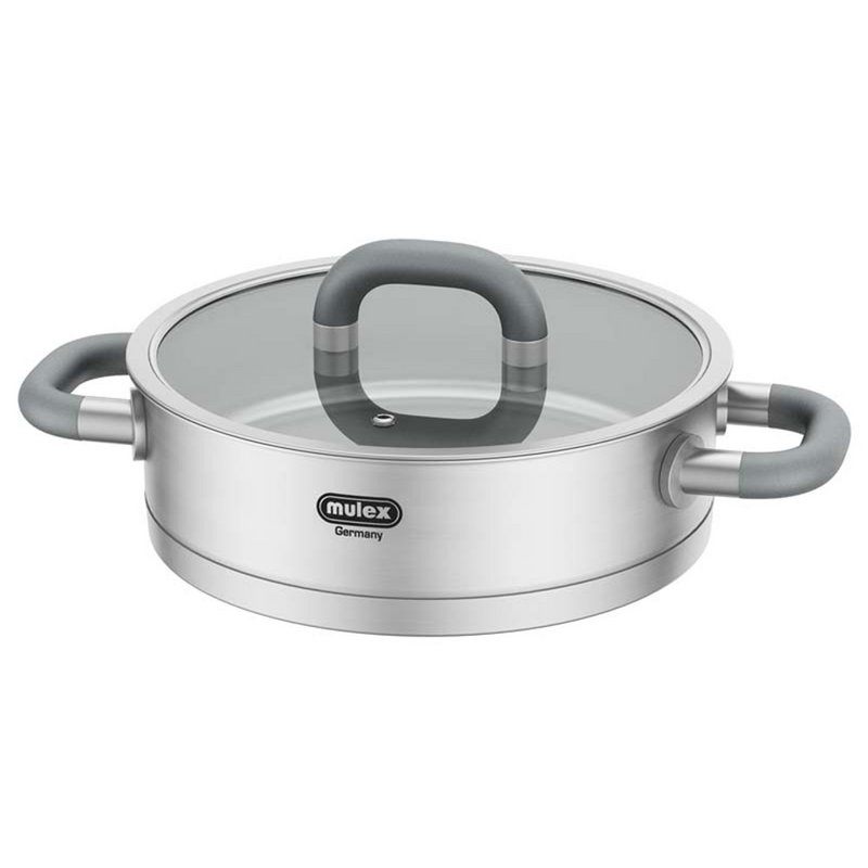 LUGANO Edelstahl Servier Pfanne 24 cm