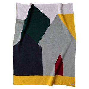 Houses Blanket Pistachio and Dark grey