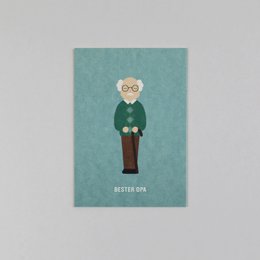 Carte postale pâte de bois Papy