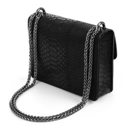 Florence Artegiani. Lorenza Women's Handbag. Genuine Leather Suede Engraving Snake