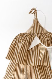 Nursery canopy with ruffle "olive stripes"