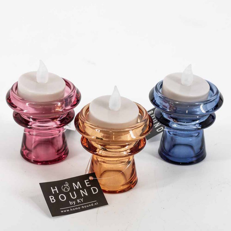 Glass tea holder orange