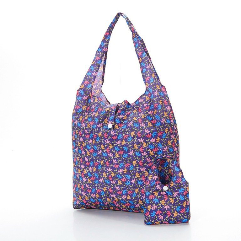 Einkaufstasche Blume lila recyceltes Nylon