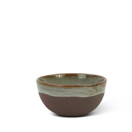 Bol Soft XS cer argile rouge avec glaçage gris 90ml 8x4cm
