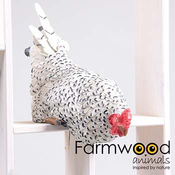 HUHN AUF RAND MIT METALLSCHWANZ 23X14X24 CM