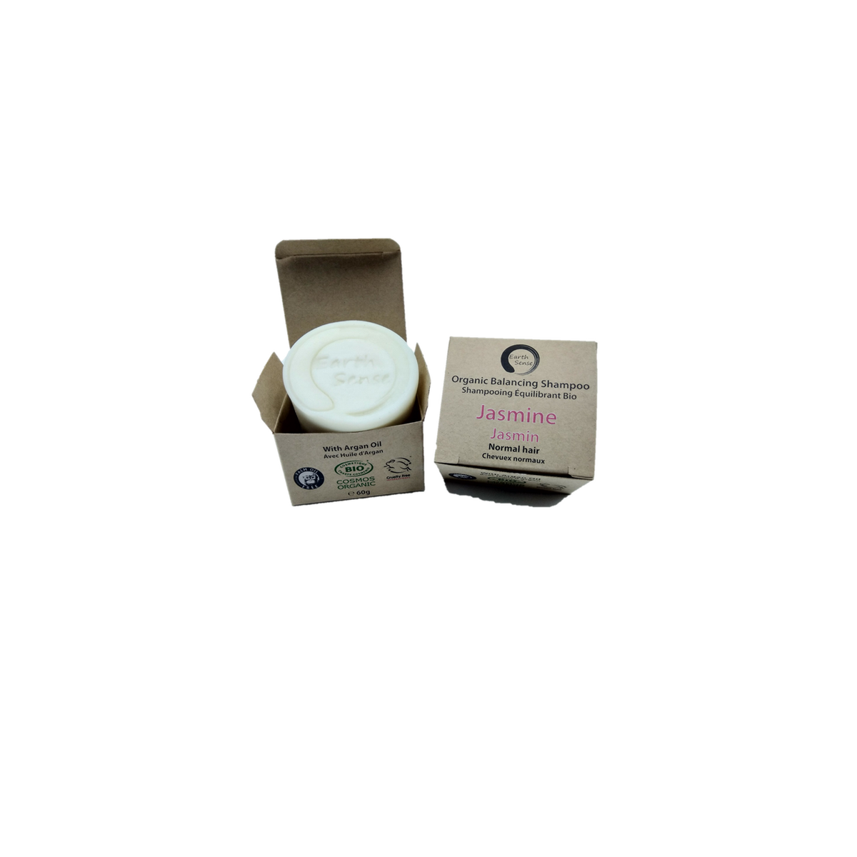 Organic Certified Balancing Solid Shampoo - Jasmine - Normal & all Hair Types 60g