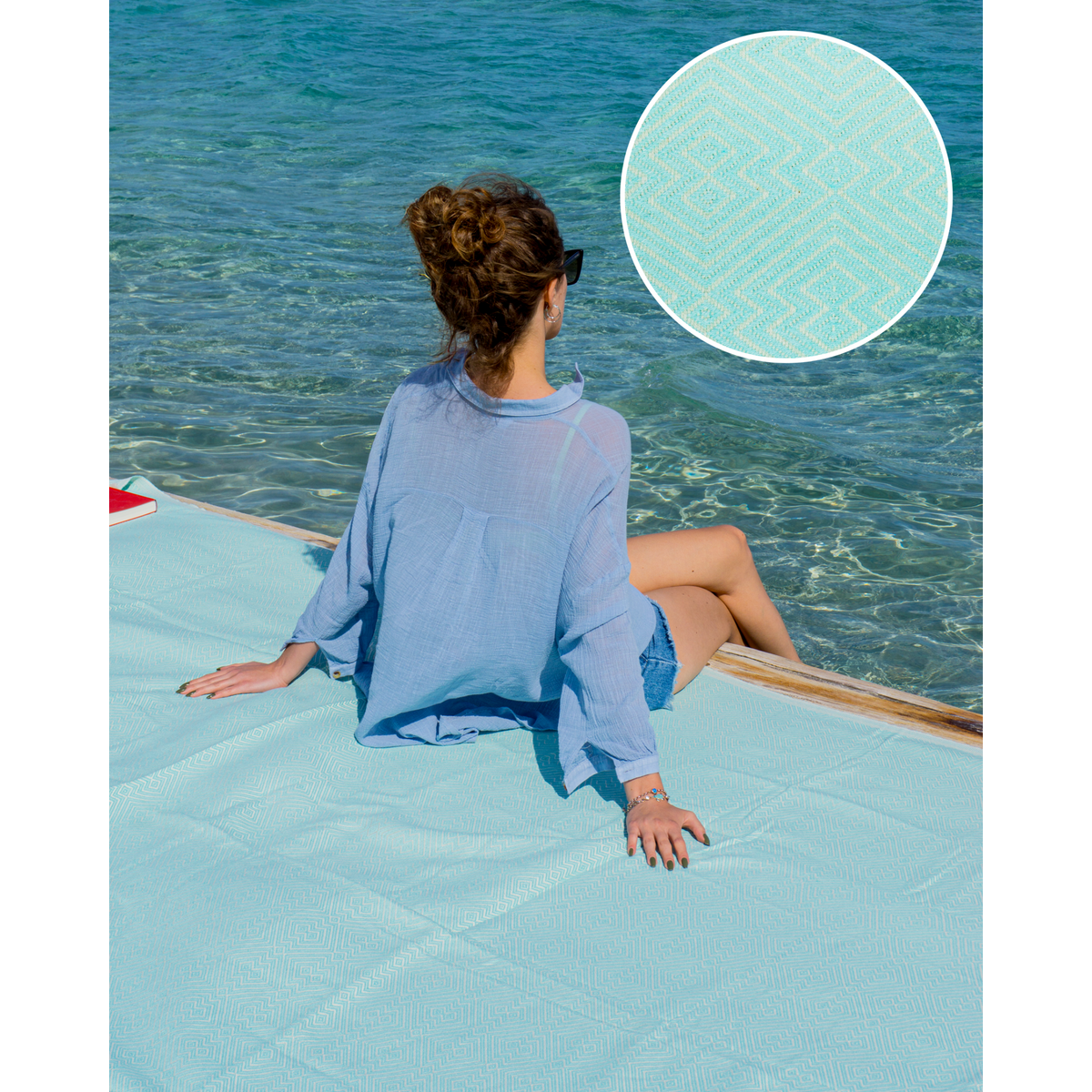ATOM XXL Oversized Katoenen Strandlaken – 200x250 cm – Sneldrogende Handdoek – Mintgroen