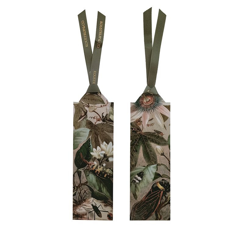 Bookmarks - 80 pieces green ribbon with display