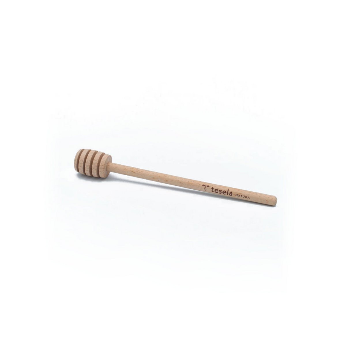 Tesela screen-printed beech wood honey dipper