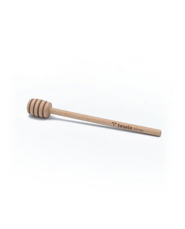Tesela screen-printed beech wood honey dipper