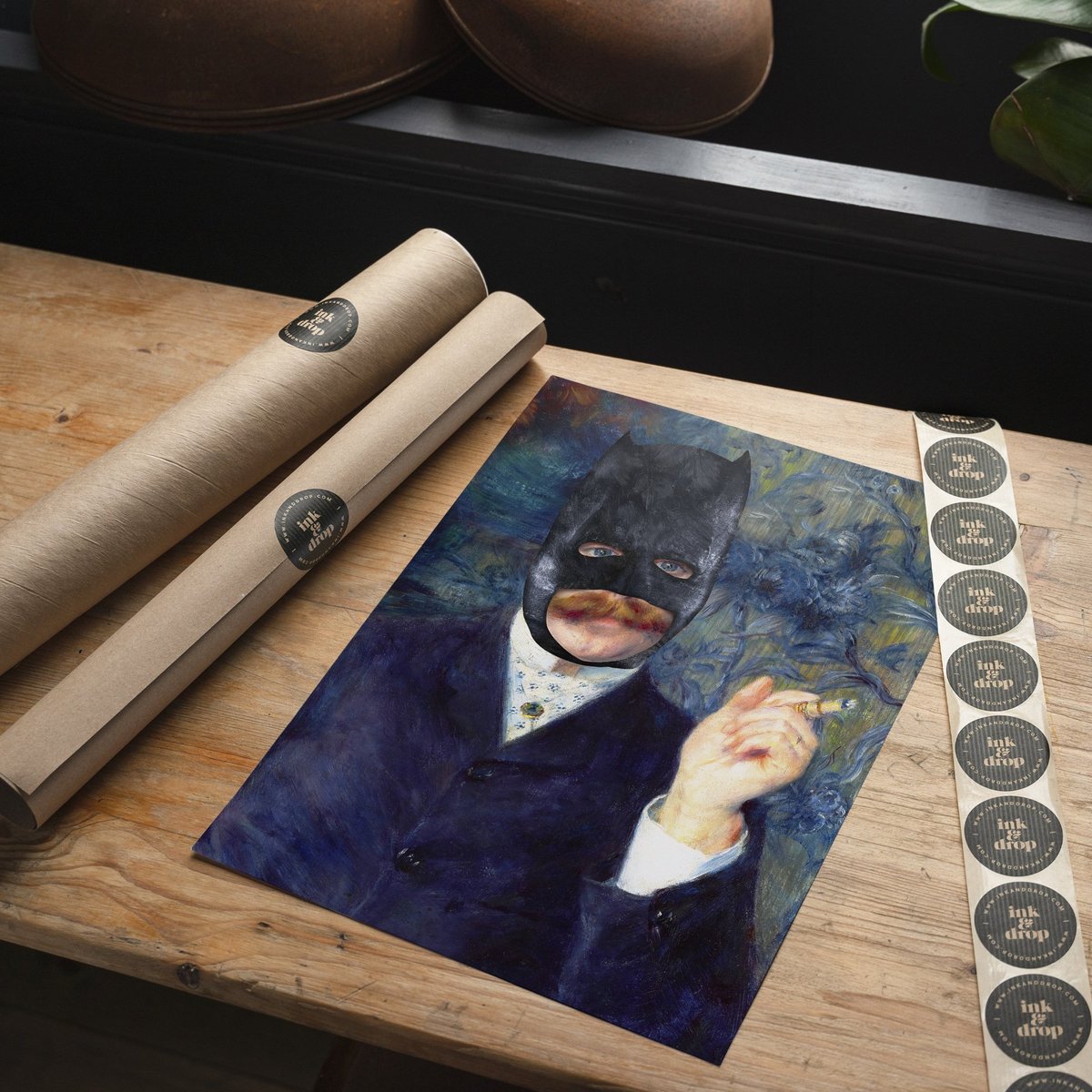 Pintura vintage de Batman alterada Lámina artística