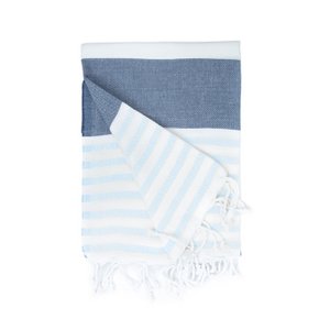 Hamam Marine Towel, 100% cotton, 100 x 180 cm. Navy/Light Blue