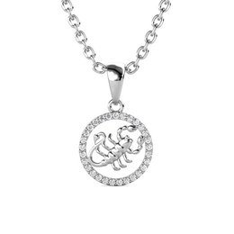 Pendentifs Zodiaque Scorpion - Argenté et Cristal