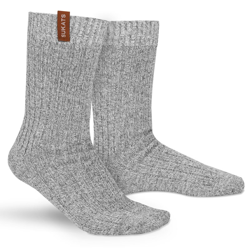 Sukats® 3 of 6 Paar Luxe Noorse Sokken | Norwegians Premium Deluxe | Wollen Sokken | Grijs | Meerdere maten