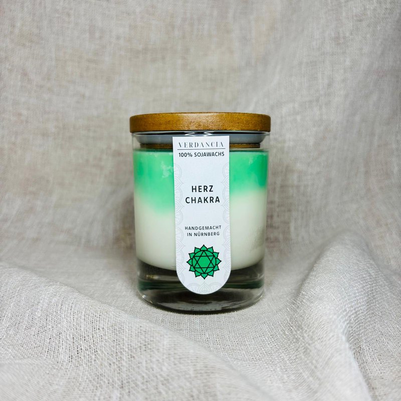 Heart Chakra | Scented candle soy wax – relaxing – meditation – chakra heart (green)