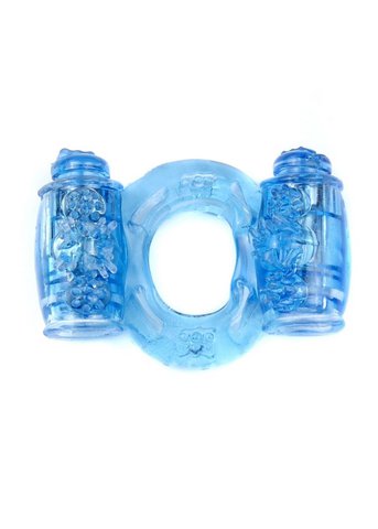 Boysoftoys - 67-00035 - vibrierende Cockring - Doppelmotoren - Blau - inklusive Batterien - in Plastiktüte gepackt