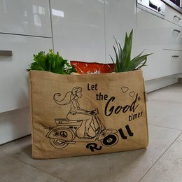Domelo jute bag shopping bag. Jute Shopper bag. Large water -repellent shopping basket/ beach bag. Bath bag XXL/ Shopping Bag gifts for women.