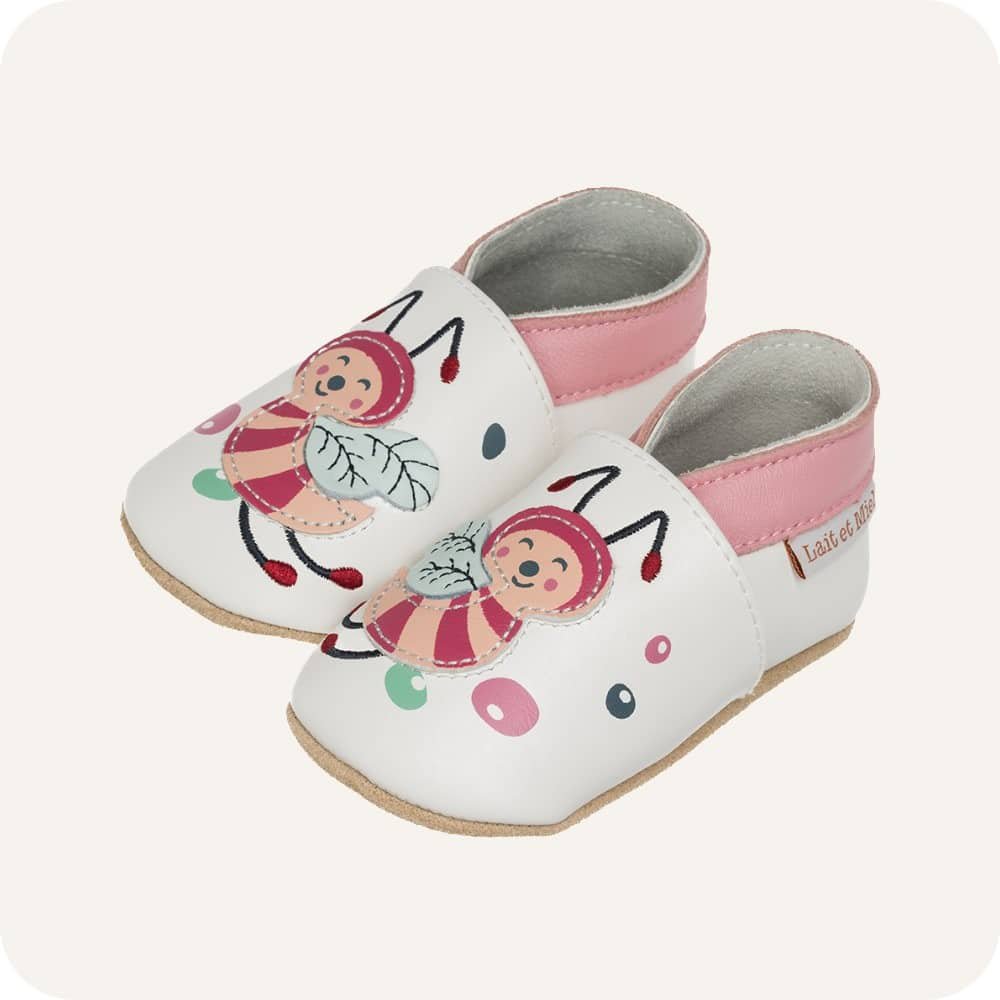 Zachte leren babyslofjes Bijen