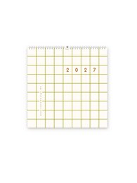 Calendrier 2027, calendrier à carreaux, calendrier vert, calendrier mural 2027