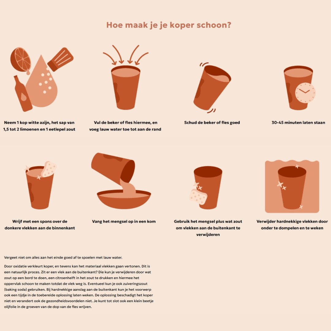 Puur koperen beker bloempatroon rand – 300 ml/105 g (zware uitvoering, in luxe geschenkverpakking)