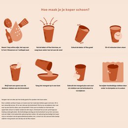 Puur koperen beker bloempatroon rand – 300 ml/105 g (zware uitvoering, in luxe geschenkverpakking)