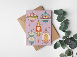Vintage Kawaii Ornaments ferie lykønskningskort