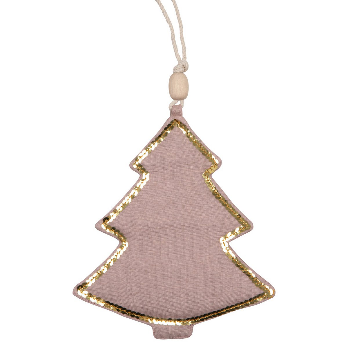 Pendentif en lin « Sapin de Noël rose »