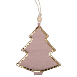 Pendentif en lin « Sapin de Noël rose »