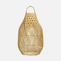 Rattan ceiling light with a unique woven design, providing warm, ambient lighting for any room.