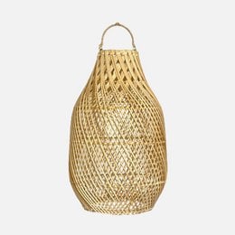Rattan ceiling light with a unique woven design, providing warm, ambient lighting for any room.