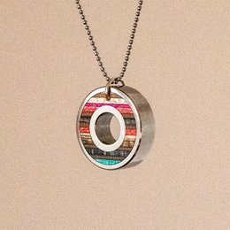 Skateboard houten lager hanger ketting, gerecycleerde skateboards en roestvrij staal, unisex